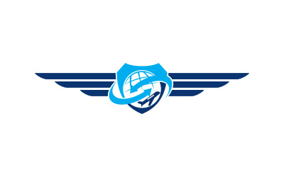 Identidade do logotipo da asa do avião