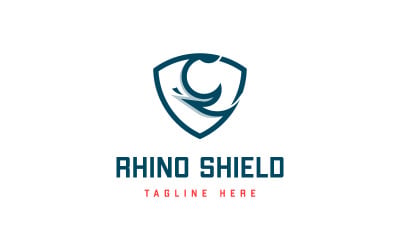 Modèle de logo de bouclier de rhinocéros
