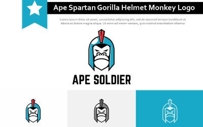 Aap Soldaat Spartaanse Gorilla Helm Monkey War Game Logo