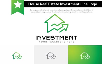 House Real Estate Realty Investment Up Arrow Line Logo
