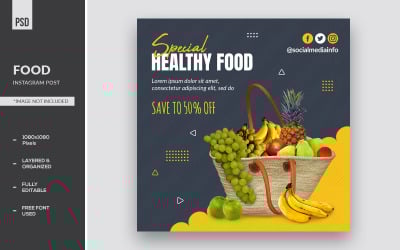 Plantaardig voedsel Instagram-verhalen en sociale media-banner