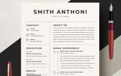 Plantilla de curriculum vitae de Smith Anthoni / Clean
