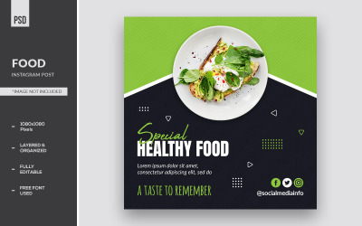 Postagem e banner de comida saudável no Instagram