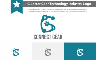 G Letter Connect Gear Machine Technologie Automobilový průmysl Logo