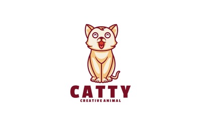 Gatto semplice mascotte stile logo