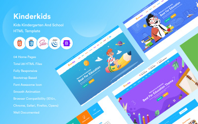 Kinderkids - Modello HTML per bambini dell&amp;#39;asilo e della scuola