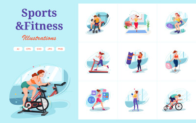 M319 - Sport &amp;amp; Fitness Illustrationer