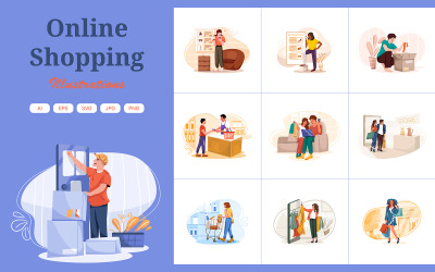 M339 - Online Shopping Illustrationer