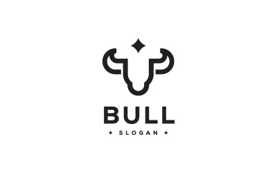 Modello di logo astratto testa di toro
