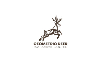 Plantilla de diseño de logotipo de ciervo geométrico