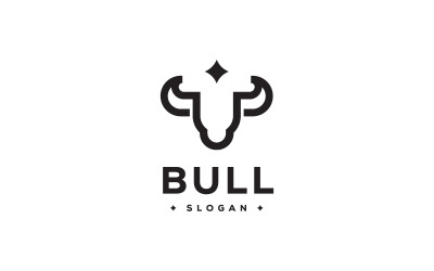 Plantilla de logotipo de cabeza de toro abstracto