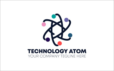 Technology Atom Logo Design Template