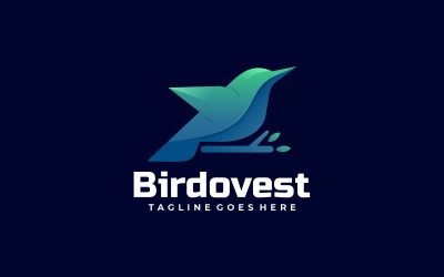 Vogel Dove Gradiënt Logo Stijl