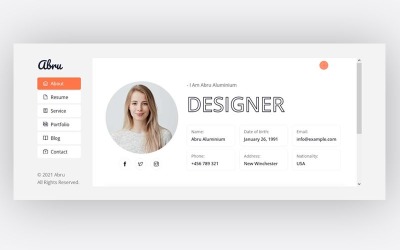 Abruu - Creative Resume & Portfolio Landing Page Template