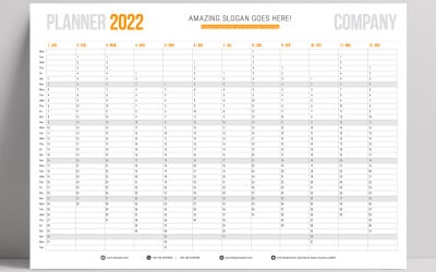 Annual Year Planner 2022. Ready for Print