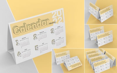 Juego de maquetas de calendario de carpa de mesa 5 en 1