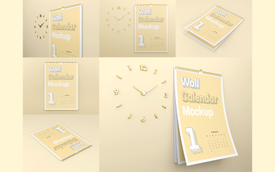 Juego de maquetas de calendario de pared 6 en 1