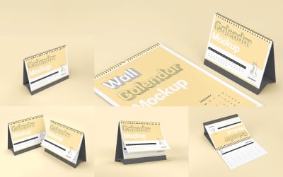 Masa Takvimi Mockup Seti 5&amp;#39;i 1 Arada