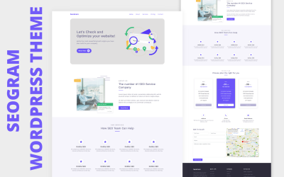 Tema de WordPress de una página de Seogram