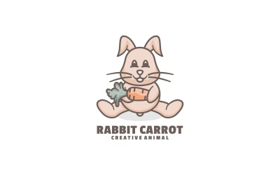 Vector Conejo Simple Mascot Logo Estilo