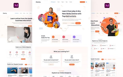 Zoomy — Edukacja i nauka na kursie Szablon Adobe XD