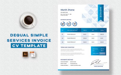 Dequal Simple Services Corporate Invoice Template