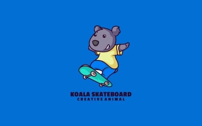 Koala-Skateboard-Cartoon-Logo