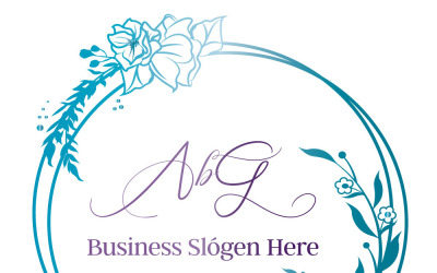 Logo ABG (litery kaligrafii, kwiecisty krąg).