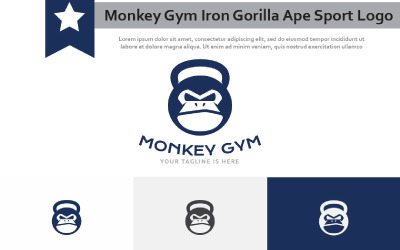 Logotipo esportivo do Strong Monkey Gym Iron Kettlebell Gorilla Ape