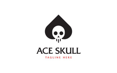 Шаблон логотипа Modern Ace Skull
