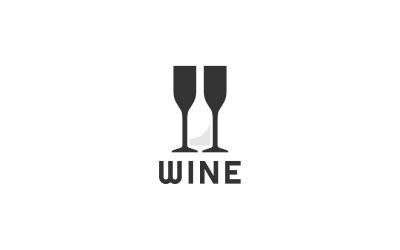 Styl Logo Sylwetka Wina