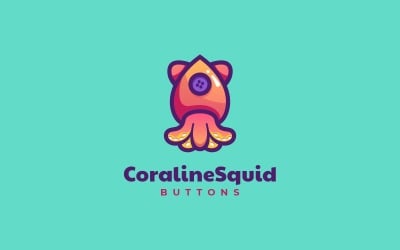 Coraline Squid Gradient Mascot Logo