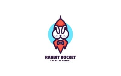 Królik Rakieta Prosta Maskotka Logo