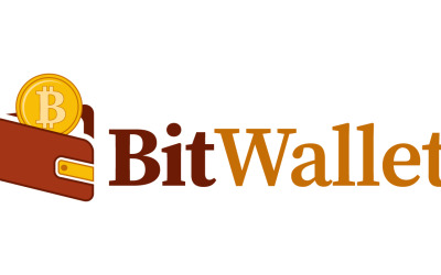 Modelo de logotipo da Bit Wallet Crypto