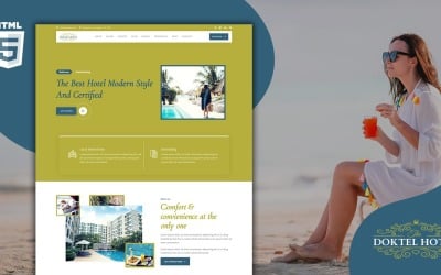 Modelo de página de destino para aluguel de casas e hotéis Doktel