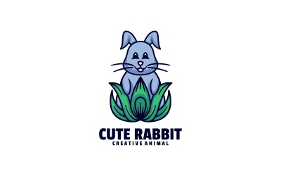 Nettes Kaninchen-einfaches Maskottchen-Logo