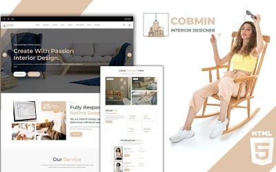Шаблон целевой страницы Cobmin Architecture для дизайнера интерьеров