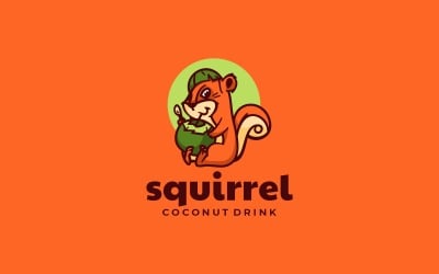 Vector Squirrel Cartoon Logo Template