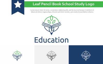 Blatt Bleistift Buch Schulkurs Studium Bildung Natur Logo