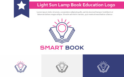 Bright Light Sol Lampa Boka Skola Studera Utbildning Linje Logotyp