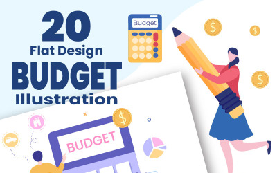 20 Budget Finansiell till ledning eller planering Illustration