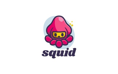 Estilo do logotipo do Squid Simple Mascot