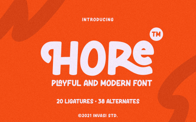 Hore - Speels modern lettertype