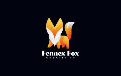 Estilo do logotipo gradiente Vector Fox
