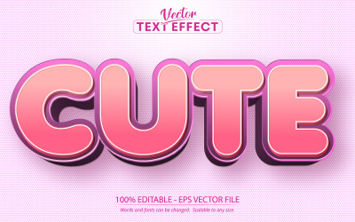 Lindo: efecto de texto editable, estilo de fuente, ilustración gráfica