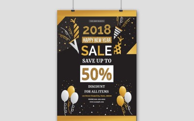 New Year Sale Flyer Corporate Identity Template