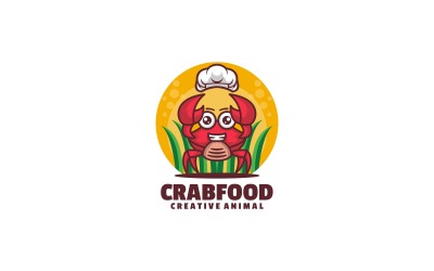 Proste logo maskotki z jedzeniem kraba