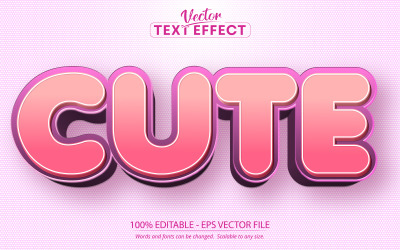 Söt - redigerbar texteffekt, teckensnittsstil, grafikillustration