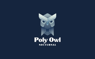 Stile del logo sfumato Poly Owl