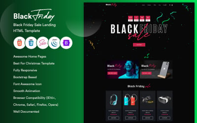 Black Friday - Plantilla HTML de aterrizaje de venta